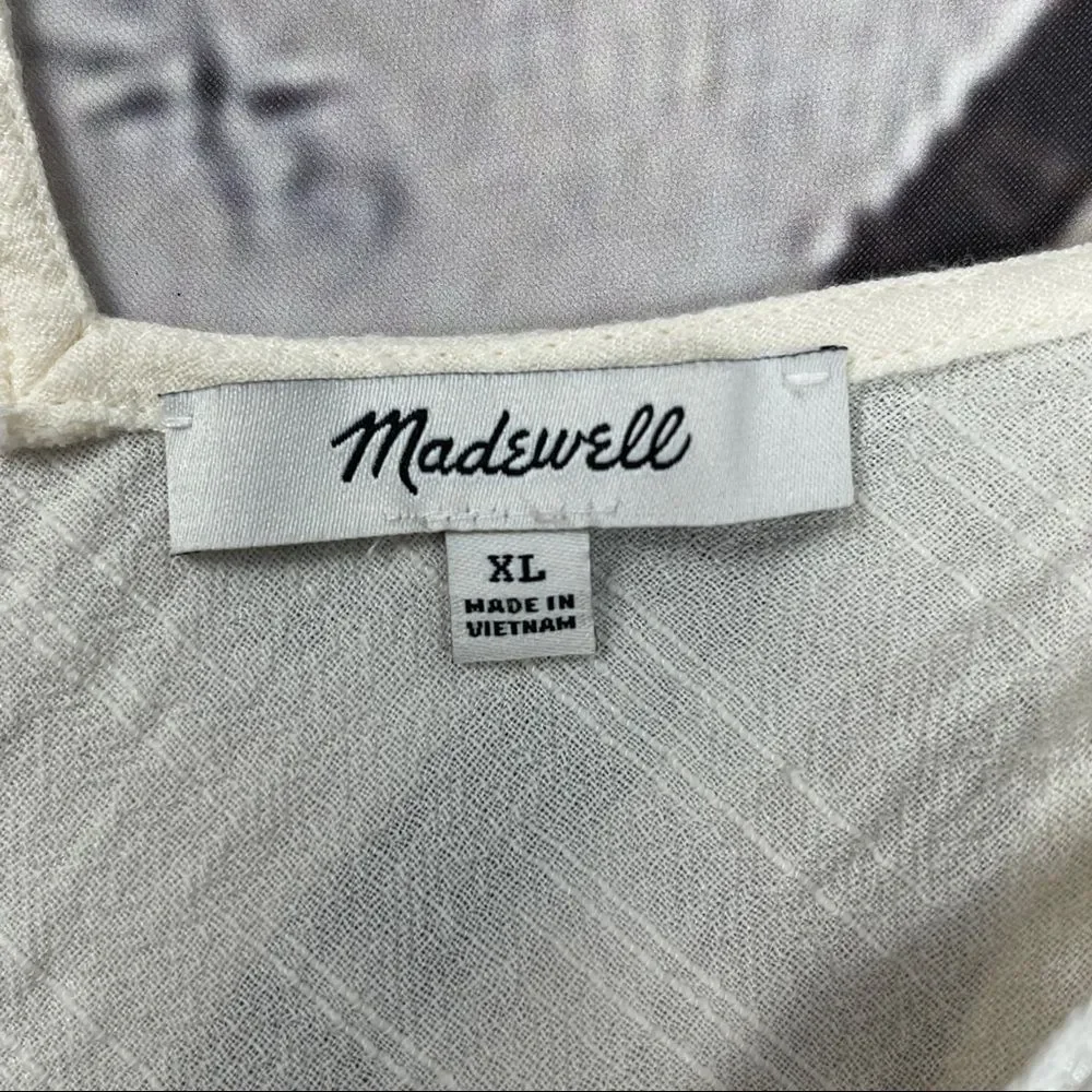 MADEWELL lightweight cotton blend beige crochet tie-back tank top, size XL - Picture 4 of 16